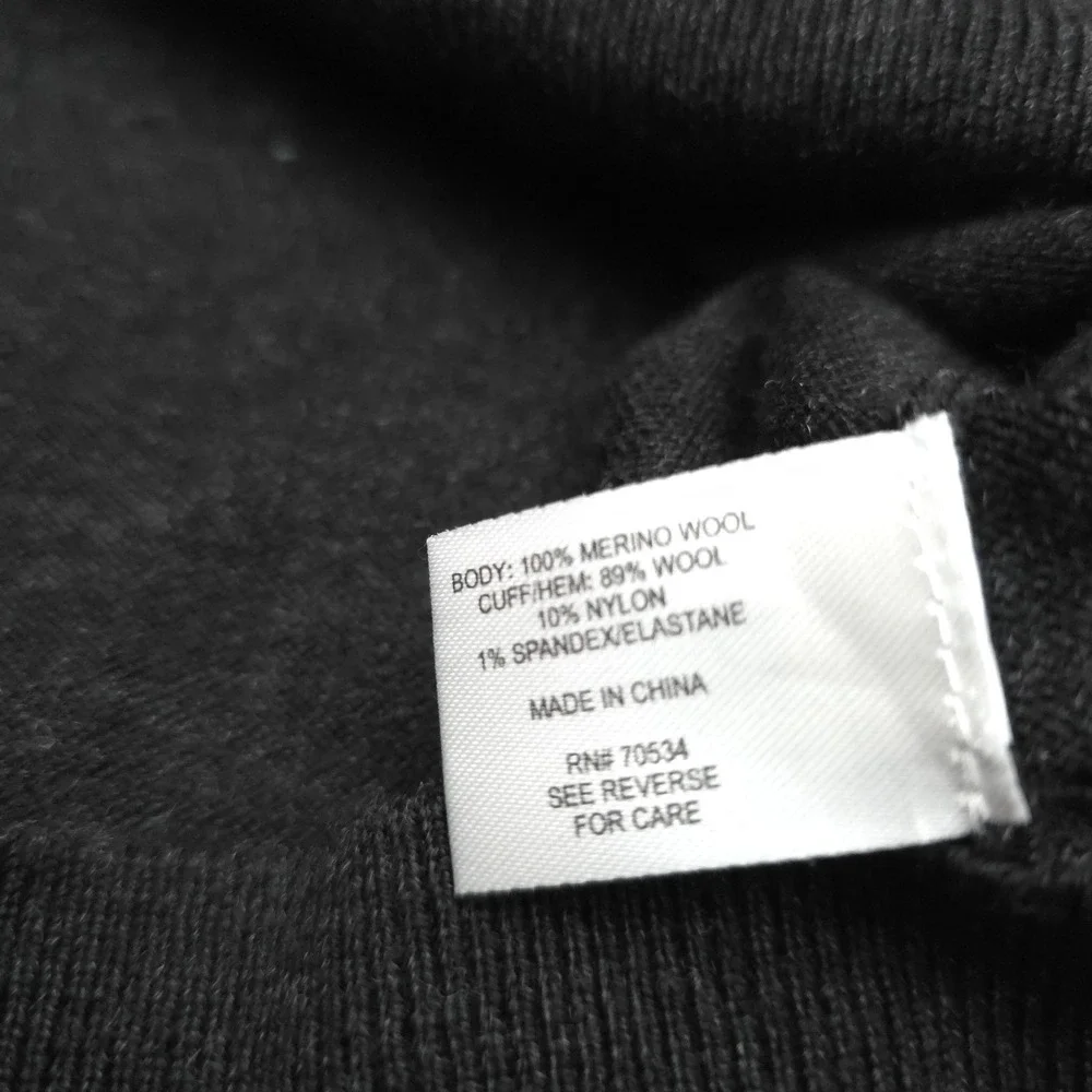 Vintage ORVIS 100% Merino Wool V-Neck Men's Large Charcoal Gray Pullover Sweater